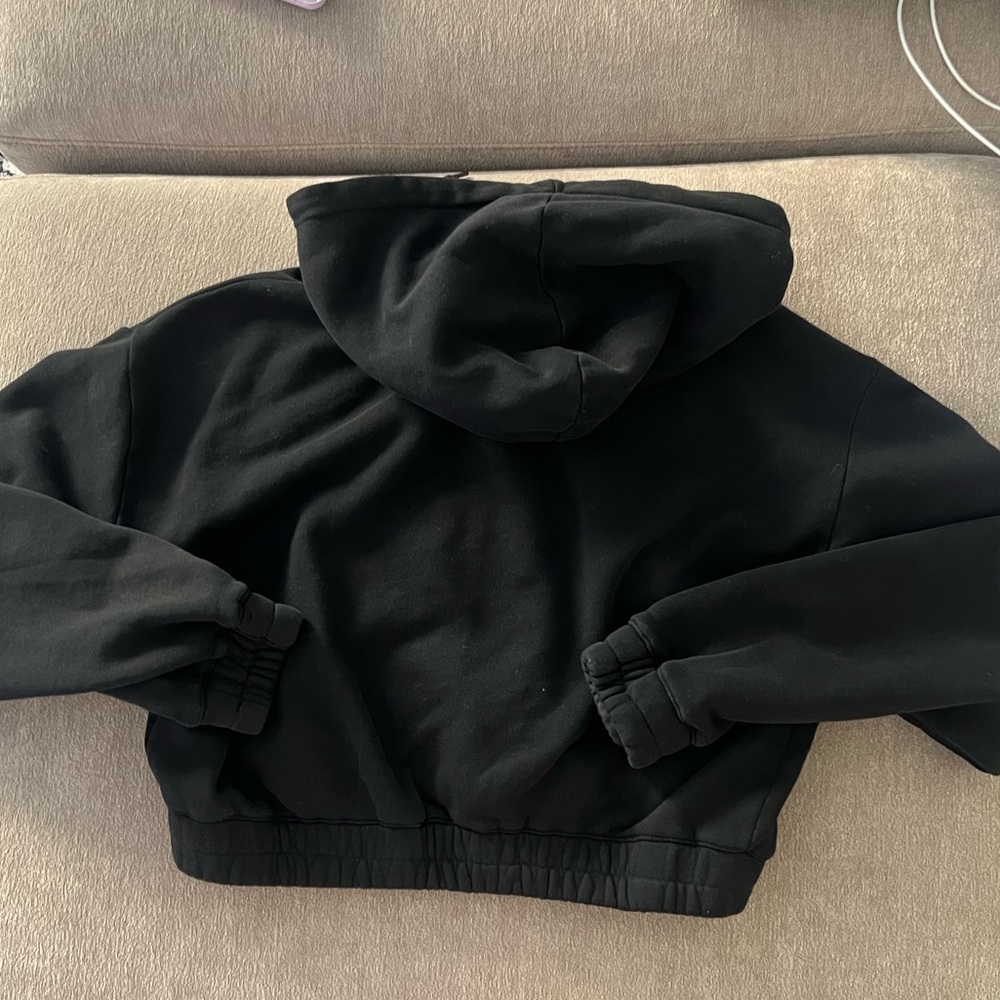 Darc Sport Wolf Chopper "Chambers" (Cropped) Zip Hoodie in Black - Picture 2 of 4